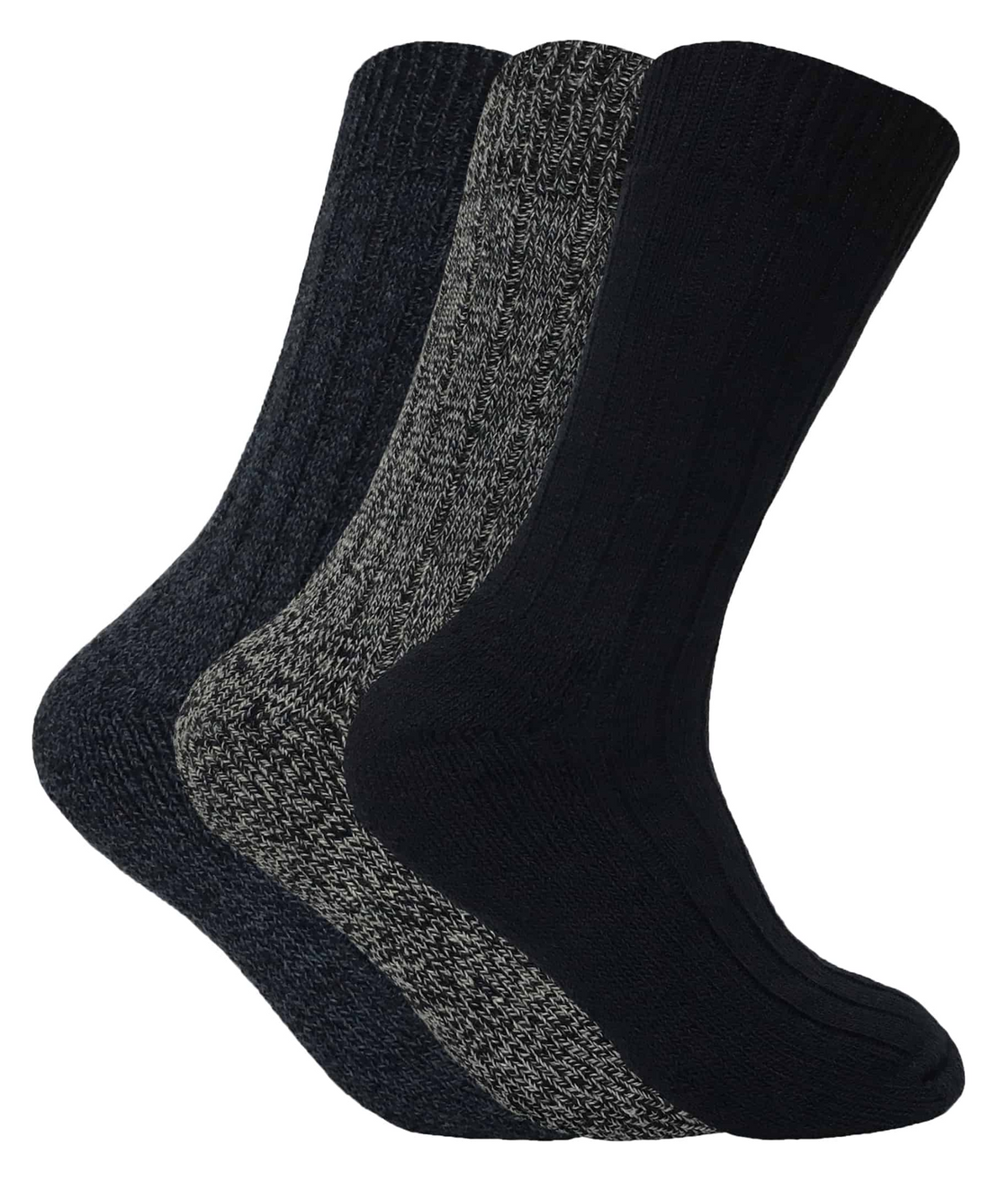 3 Pairs Mens Thick Warm Wool Blend Hiking Socks