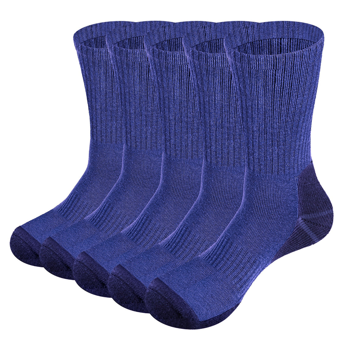 Yuedge Mens Mid Calf Trekking Socks (5 pack)
