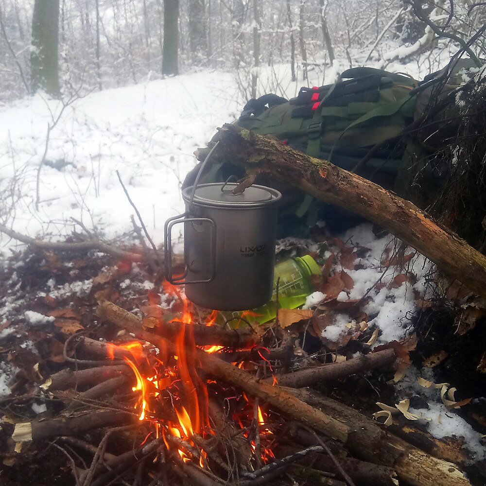 Lixada Titanium Camping Pot and Spork